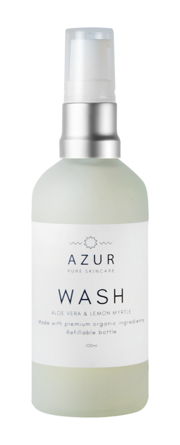 Face Wash Glass Bottle Azur Pure Skincare