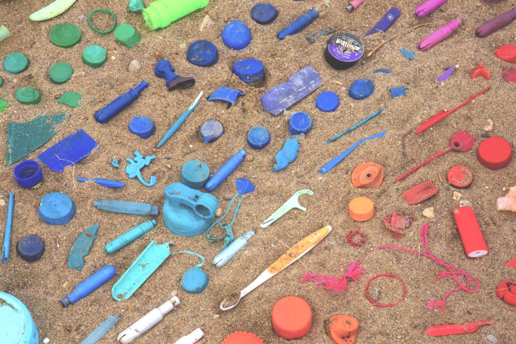 Colourful Plastic Waste Beach