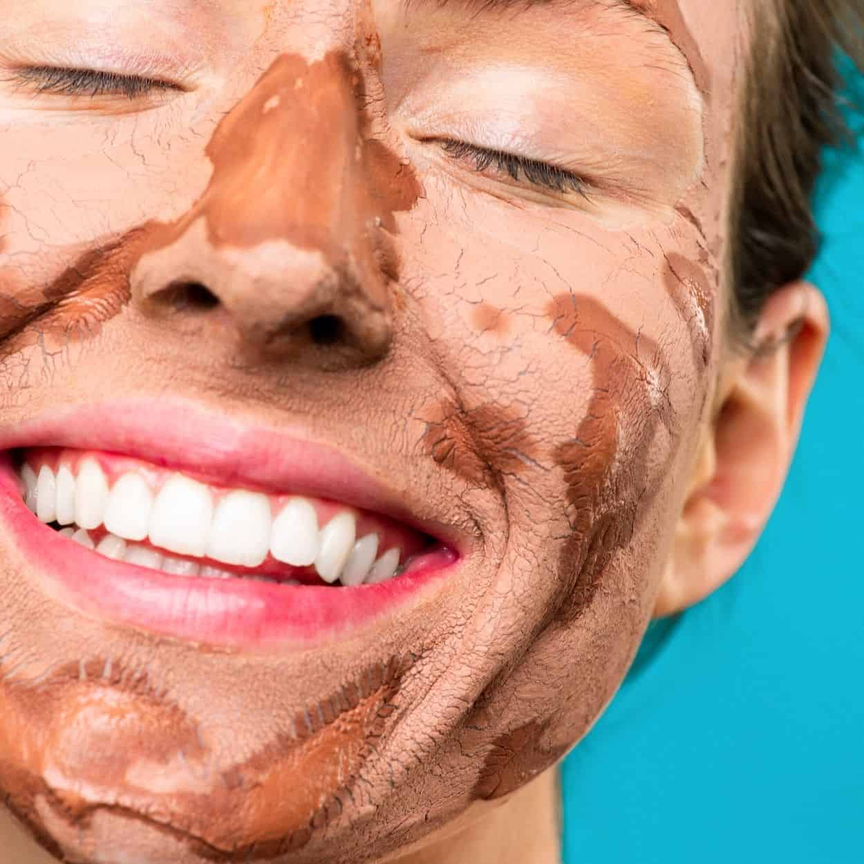 Pink Clay Face Mask Drying
